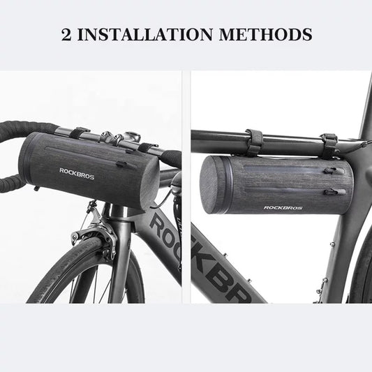 Cylindrical bicycle bag