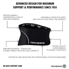 REHBAND QD BACK SUPPORT - 5MM BLACK