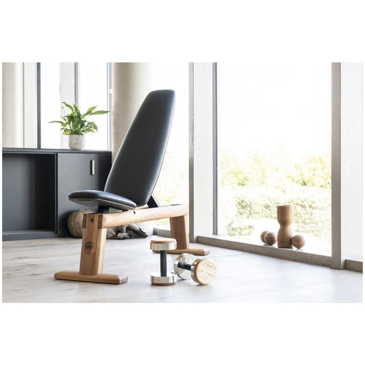 WEIGHTBENCH OAK GENUINE LEATHER BLACK