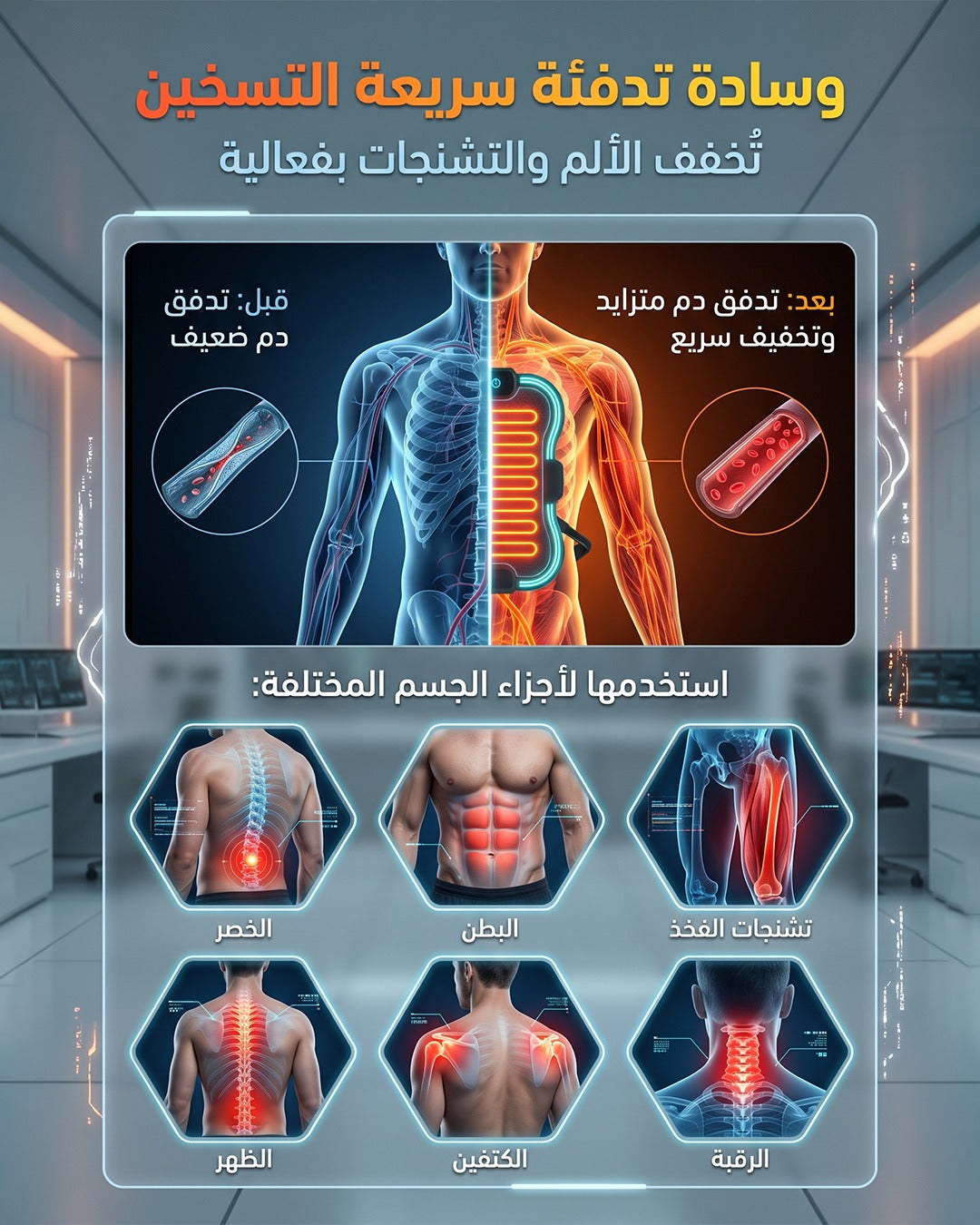 حزام تدفئة للخصر والرقبة
